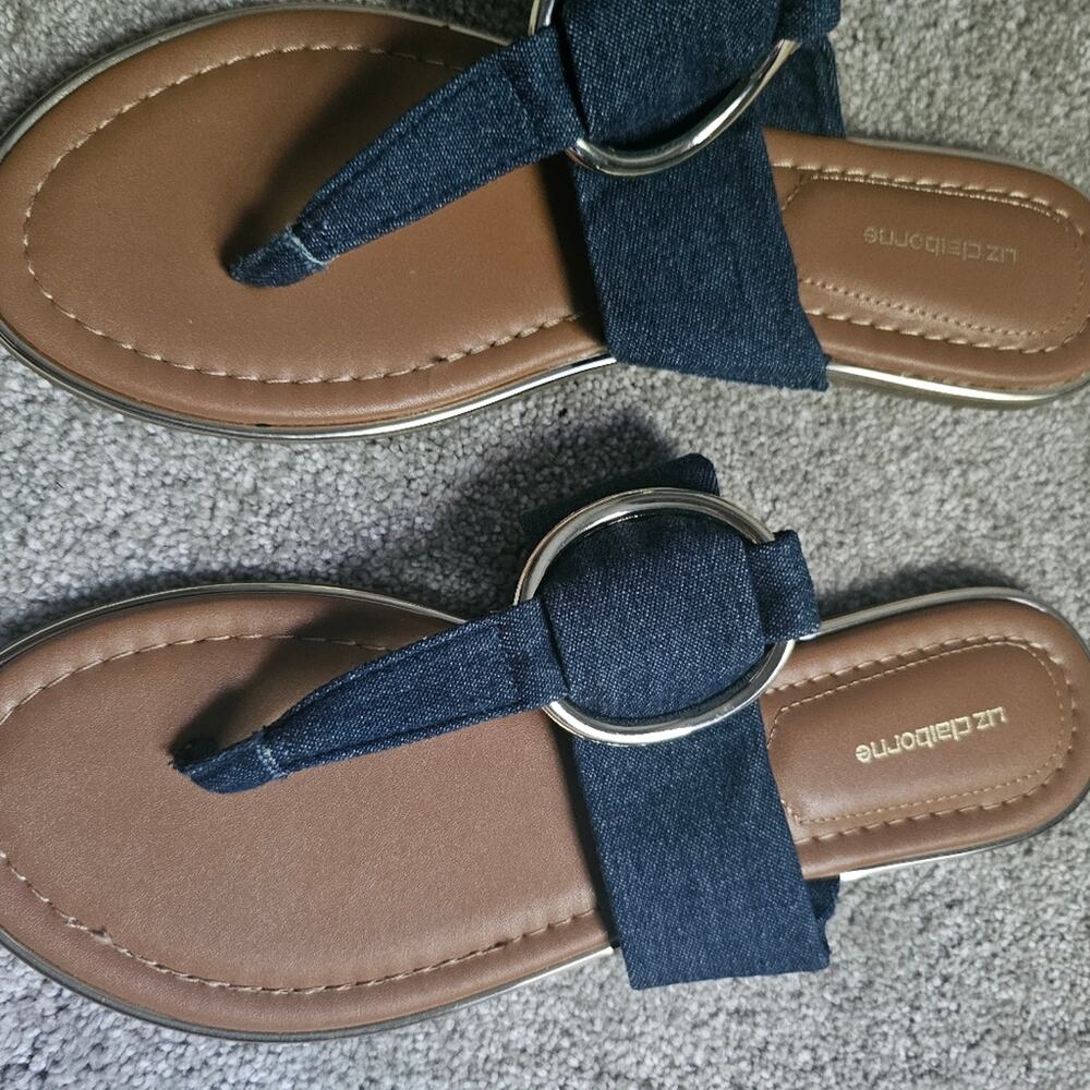 Liz Clairborne Denim Blue Sandals Size 8.5 - Picture 2 of 8